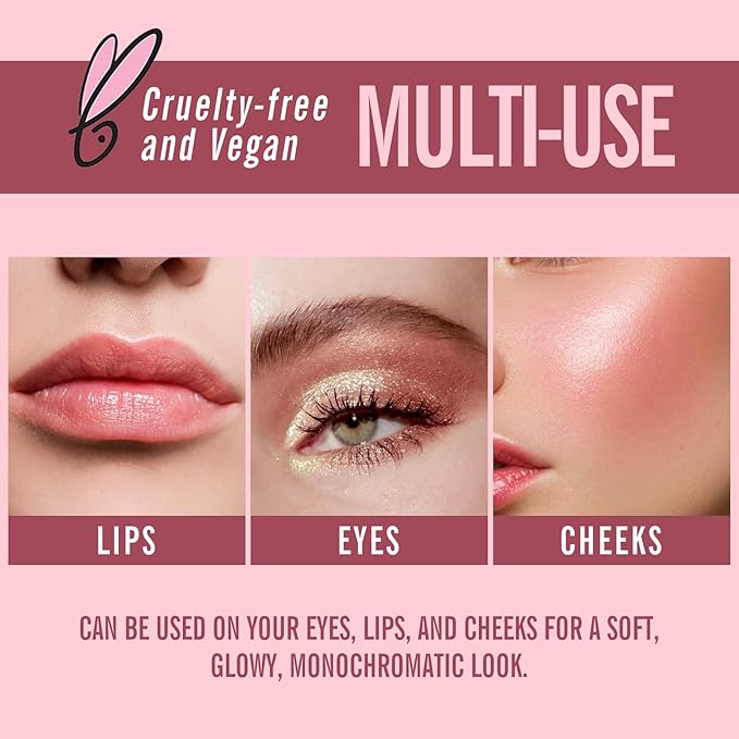 KIMUSE Multi Stick Trio Face Makeup, Cream Blush Stick for Cheeks & Lips, Moisturizer & Contour Makeup Sticks for All Skin,PEACHY PINK