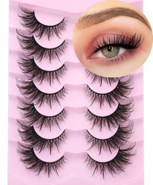 Fox Eye Lashes Wispy Faux Mink Lashes Volume Fairy Cat Eye Lashes That Look Like Extensions Spiky Fake Eyelashes Natural Look