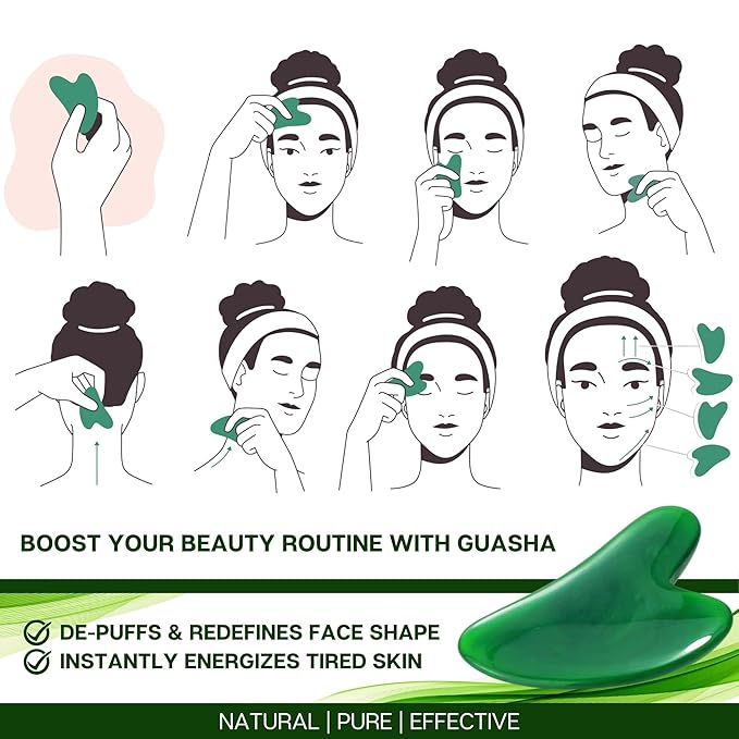 Botanical Face & Neck Firming Oil | Anti-Wrinkle Ginseng & Squalane Serum w/Gua Sha Lift Scraper | Organic, Pure, Natural Skincare (0.6 fl oz | 18 ml)