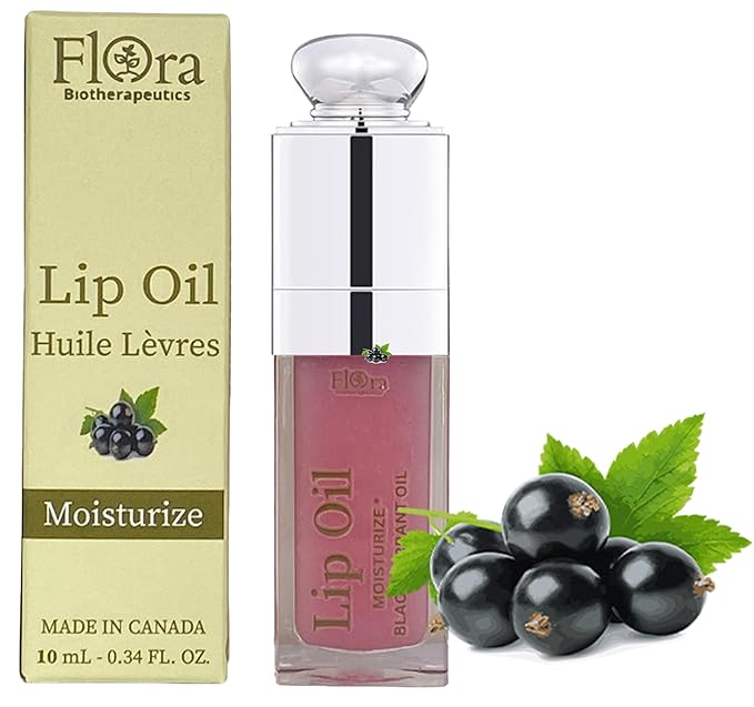 FLORA BLACK CURRANT LIP OIL | ORGANIC, PLANT-BASED | MOISTURIZE | 10 ML | MADE IN CANADA