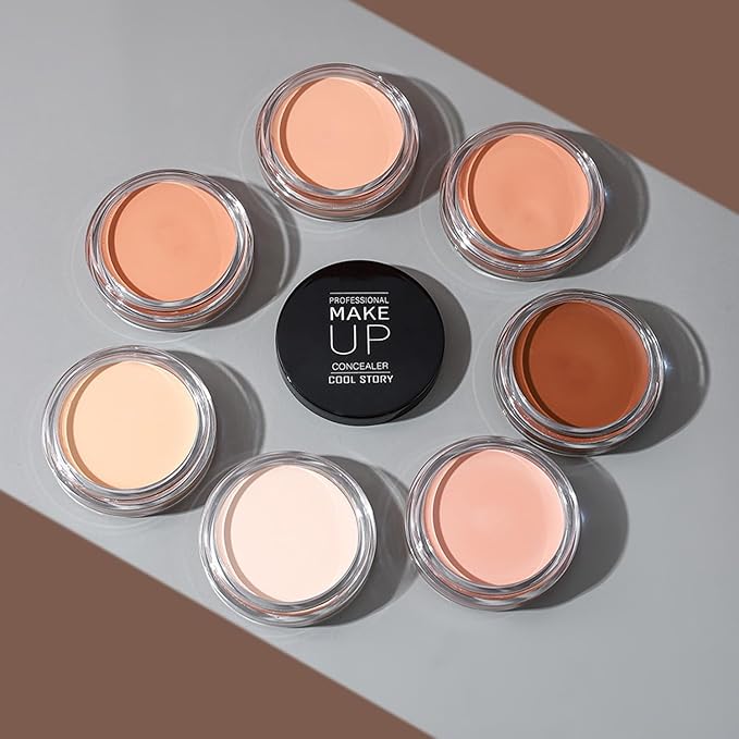 7 Color Solid Concealer Full Coverage Correcting Cream Concealer Waterproof Long-lasting Under Eye Concealer for Dark Circles Color Corrector Pro Concealer (Color 06)