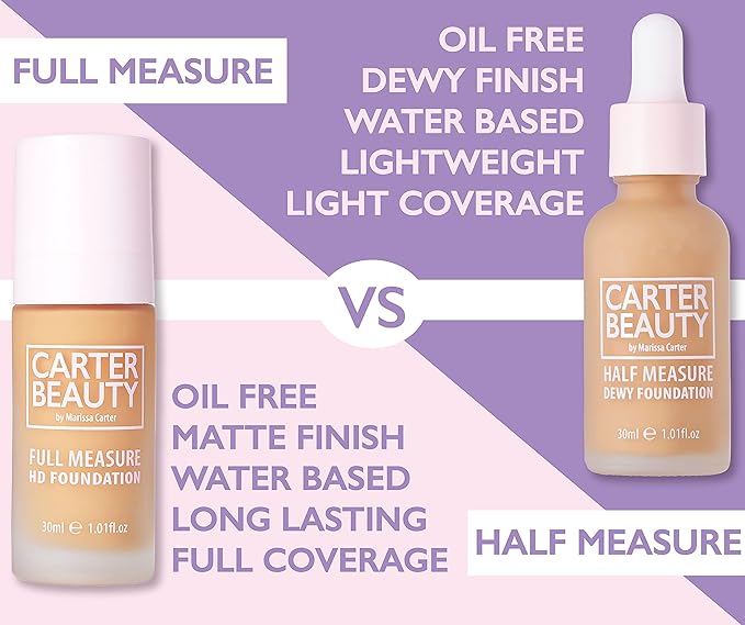 Carter Beauty By Marissa Carter Full Measure HD Foundation, Full Coverage Matte Formula - Water-Based, Soft Skin Perfector - Vegan And Cruelty Free, Paraben And Sulfate Free - Creme Brulee - 1.01 OZ