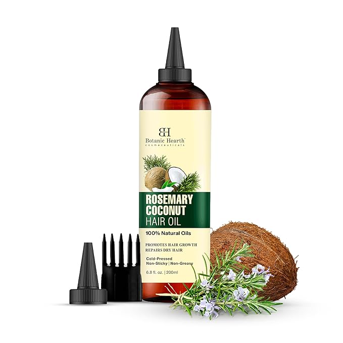 Botanic Hearth Rosemary, Coconut & Avocado Oil For Hair Growth (6.7 fl oz) Infused with Rosemary, Coconut, Biotin|Hair Oil Repairs Damaged Hair, Strengthening, Healthier Hair, Moisturizing- Hair Tonic
