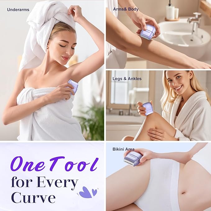 Electric Razors for Women, Womens Electric Leg Shaver Cordless Shaver for Women Painless Facial Hair Removal for Arms, Underarms, Bikini Trimmer, Portable & Safe, Wet & Dry Use Razor