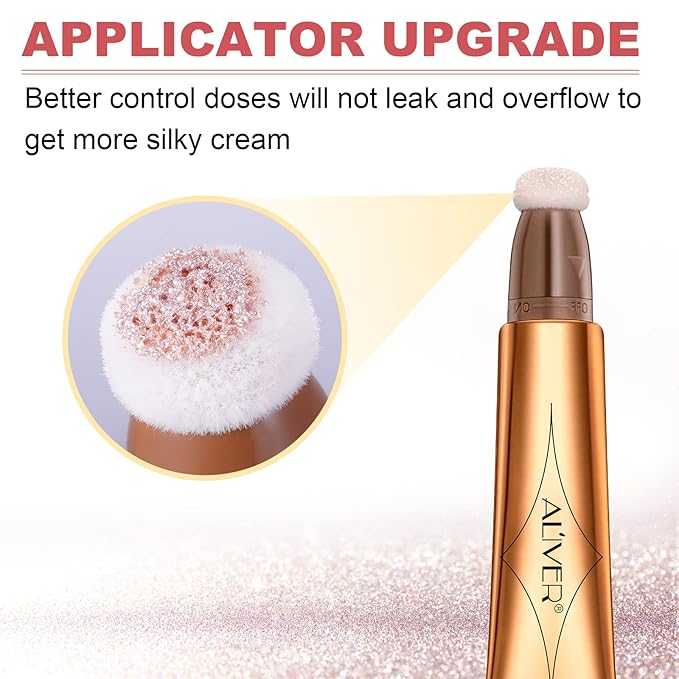 Liquid Highlighter Beauty Wand, Highlight Bronzer Stick with Cushion Applicator, Smooth Shimmer Finish, Lightweight Silky Cream Face Makeup Stick, Cruelty-free (Celestral)