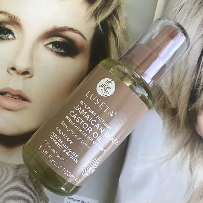 Luseta 100% Pure Natural Jamaican Black Castor Oil Hair Oil, Moisturizing & Healing, For Hair Growth 3.38oz