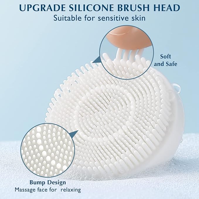 COSLUS Facial Cleansing Brush Silicone Face Scrubber: 7 in 1 FBS-D Electric Exfoliating Rotating Massage Device Waterproof Deep Cleaning Exfoliation Spa Machine - Electronic Skin Care Wash System
