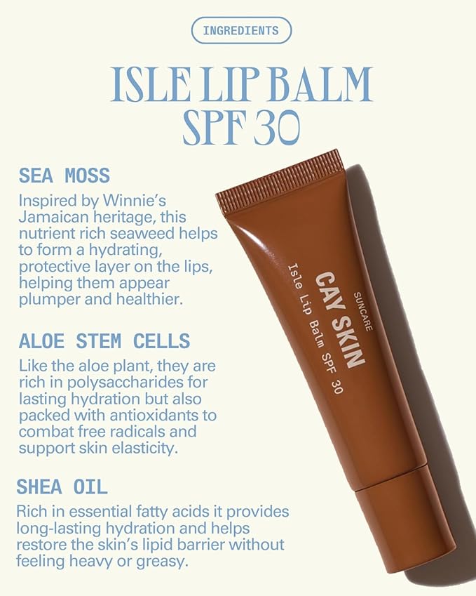 Cay Skin Isle Lip Balm SPF 30 – High Shine, Hydrating + Sheer Lip Gloss in Vanilla Brown Sugar Flavor – Formulated with Natural Ingredients for All Skin Tones – 3-Pack, Bad Gyal Berry