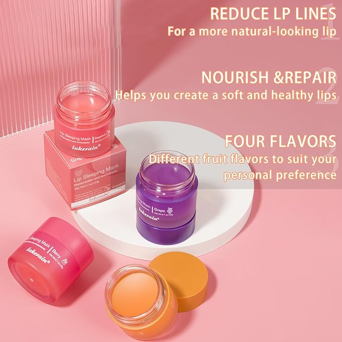 Lip Mask Overnight, Lip Sleeping Mask, lip Mask With Vitamin C, Antioxidants, Improves Dryness, Hydrating &Prevention Dry and Crack Lip Scrubs Exfoliator (peach&grapefruit)
