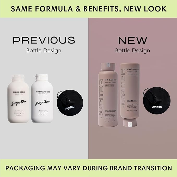 Jupiter, Dermatologist-Formulated Anti-Dandruff Shampoo, Conditioner, & Scalp Scrubber, for Women & Men, for Flaky, Itchy, Oily, & Dry Scalp, Vegan, Sulfate-Free, Color-Safe, & Paraben-Free, with Zinc