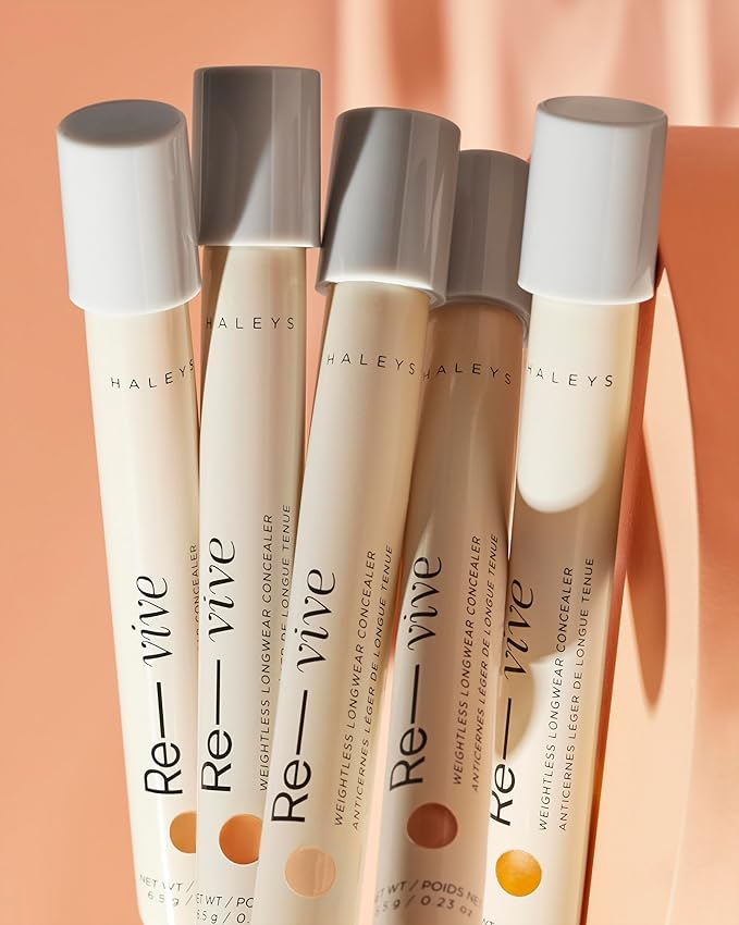 HALEYS Weightless Longwear Concealer (Light - Neutral), Re-vive, Medium to Full Coverage, Gripping Concealer, Fast-setting, All-Day Wear, Spot Concealing, Brightens, Streak-free, Light-diffusing, V+CF