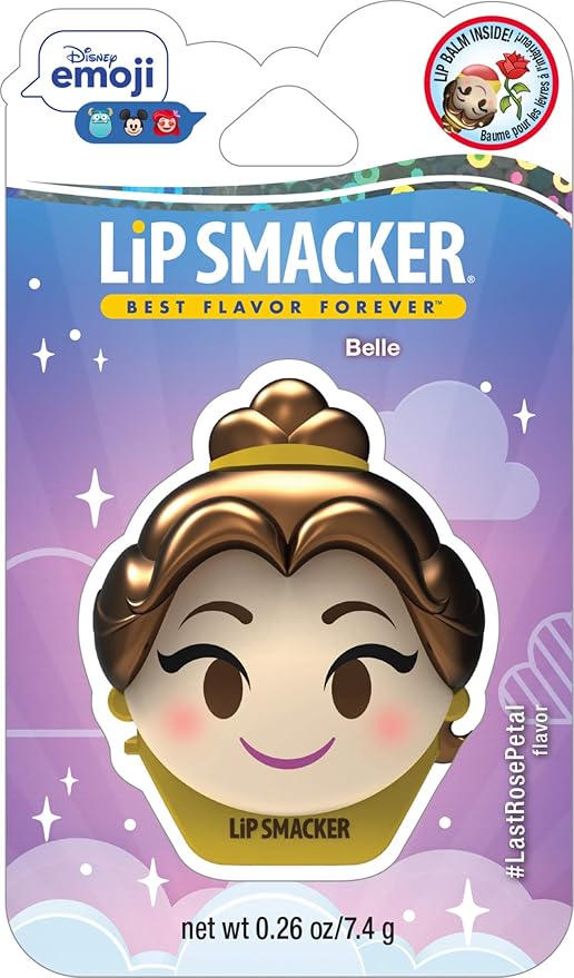 Lip Smacker Disney Beauty And The Beast Belle Emoji Flavored Lip Balm, Belle, Last Rose Petal, Clear, For Kids