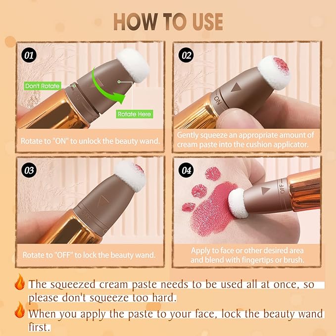 Liquid Contour Beauty Wand, Cream Liquid Contour Stick Matte Bronzer Stick with Cushion Applicator, Lightweight Blendable, Long Lasting Silky Liquid Face Shaping & Contouring Stick | 0# Contour Light brown