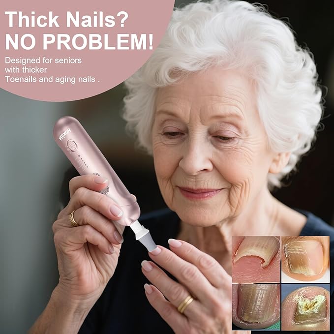 Cordless Electric Nail File Set, Rechargeable Pedicure Tools for feet, Professional Manicure Pedicure Kit 5 Speeds Hand Foot Care Nail Drill for Thick Nail Toenail Cuticle Women Men Pets