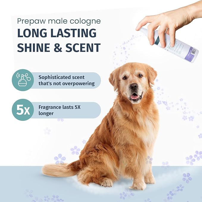 Luxury Male Pet Cologne - Fresh Lavender Scent, 3-in-1 Formula Conditions & Moisturizes, Made with 94% Natural Ingredients, Long Lasting Fragrance, Safe & Easy to Use | 8 fl oz