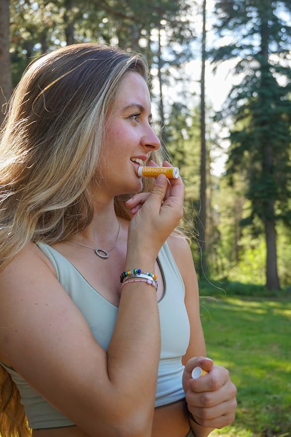 Dermatone Mango Lip Balm SPF 30 | Lip Balm with Sunscreen | Moisturizing with Aloe and Vitamin E | Medicated to Soothe & Replenish Chapped and Cracked Lips (Mango Lip Balm, 0.15oz Pack of 2)