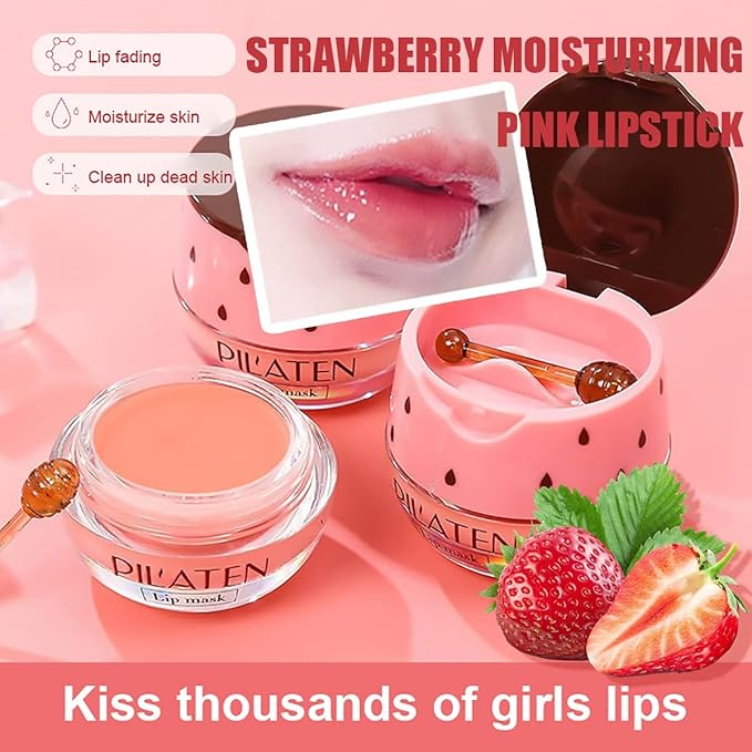 4 PCS Bee Lip Balm Honey Pot, Honey Lip Mask Vitamin E & Moisturizing Propolis Sleeping Lip Mask Prevention Dry and Cracked Lip Scrubs Exfoliator (2 honey)
