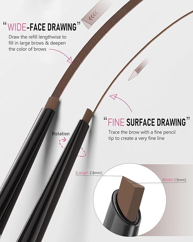 Eye Brow Pencils for Women - Waterproof Brown Eyebrow Pencil with Brush, Filler for Blondes