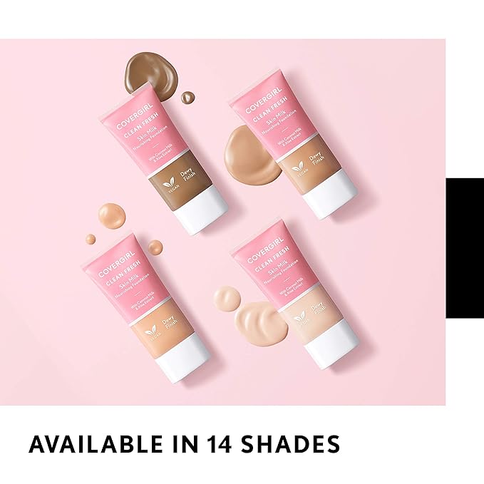 COVERGIRL, Clean Fresh Skin Milk Foundation, Dark, 1 Count (packaging may vary)