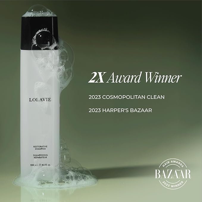 LolaVie Restorative Shampoo - 8.5 oz - Repairs Look of Damage, Protects from Breakage, Reduces Frizz for 12x Softer, Smoother Hair - Gentle, Color Safe - All Hair Types