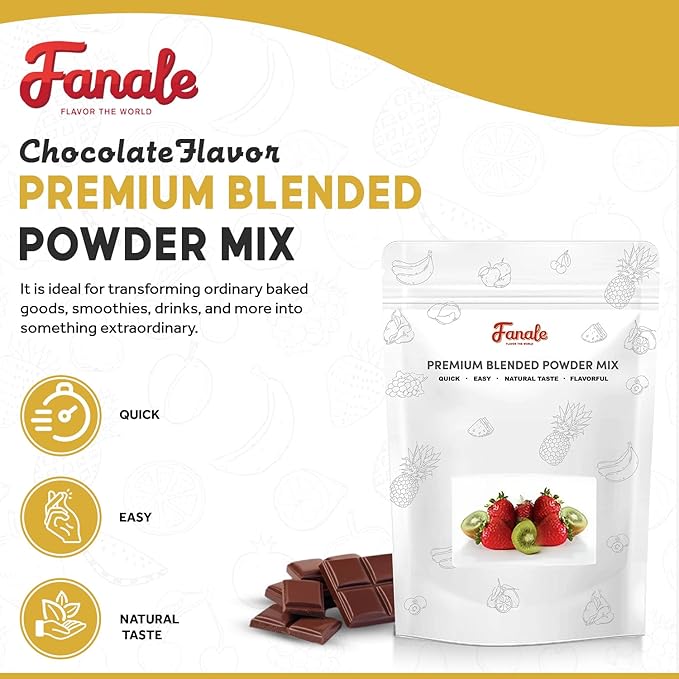 Fanale Premium Chocolate Bubble Tea Flavoring Powder | Perfect for Baking, Smoothies, Desserts and Drinks | Instant Flavoring Powder for Boba Milk Tea- 2.2 Pounds (Pack of 20).