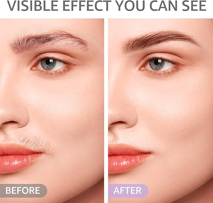 Facial Hair Removal for Women: Electric Eyebrow Trimmer & Hair Removal Device - 2 in 1 Rechargeable Face Shaver Painless Eyebrow Shaper for Upper Lip Chin Peach Fuzz brow (Purple)