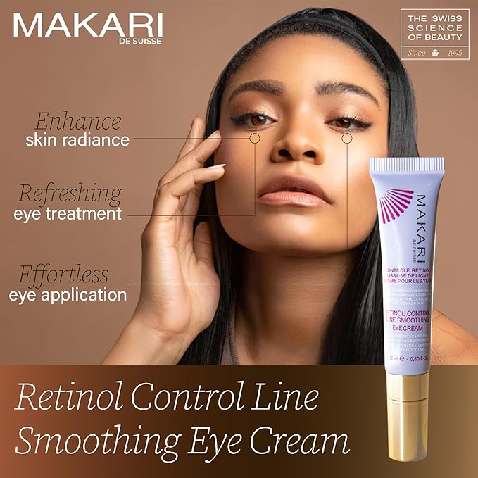MAKARI Retinol Eye Cream - Collagen Boosting Formula for Fine Lines & Wrinkles | Rice Water, Soybean Seed Oil, Vitamin E | Reduce Puffiness, Firm Skin