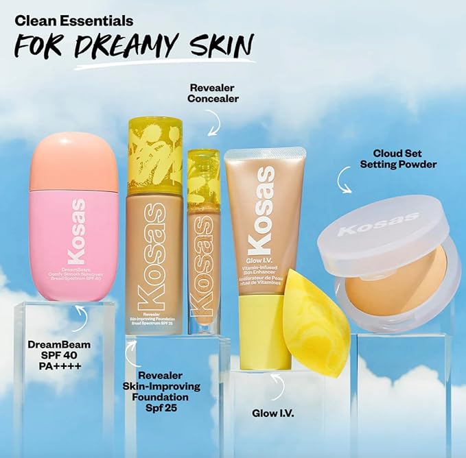 Kosas Cloud Set Face Setting Powder | Smoothing Shine Control, Soft, Sheer Setting Translucent Makeup Finish, Portable & Long-Lasting (Sheer Medium Tan)