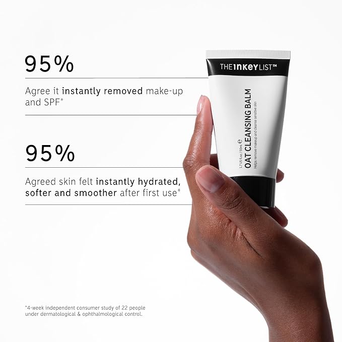 The INKEY List Mini Oat Cleansing Balm, Rich Balm Removes Makeup and Impurities, Reduces Redness, Travel Size, 1.69 Fl Oz each