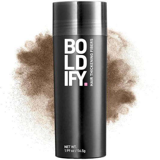 BOLDIFY Hair Fibers (56.5g) - Fill In Thinning and Fine Hair for an Instantly Fuller, Thicker Look - 14 Shades for Women & Men - Light Brown