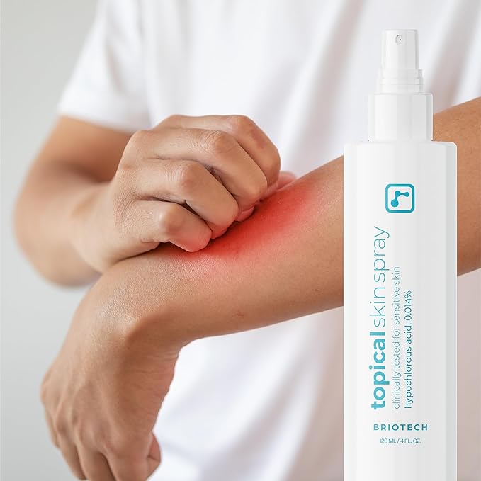 BRIOTECH Topical Skin Spray, Hypochlorous Acid for Sensitive Skin, HOCl Facial Mist, Full Body Support Against Irritation, Calm Redness, Soothe Foot & Scalp, 32 oz Refill (1 Pack)