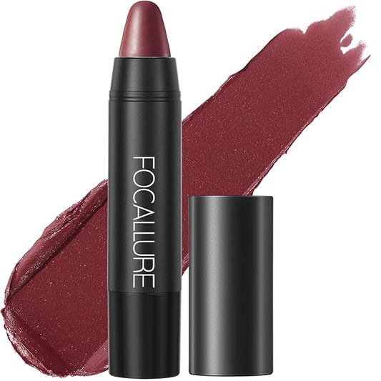 FOCALLURE Ultra Chic Matte Lipstick,Rich Vitamin E Lip Crayon,Lightweight Matte Color without Drying or Fading,Long Lasting Waterproof Lips Makeup,STIZZA