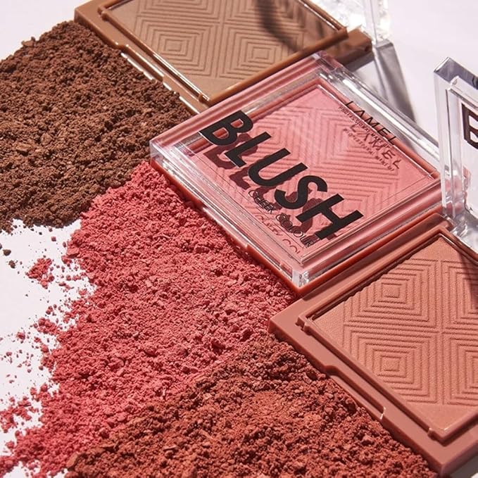 Lamel Blush Cheek Rouge Color Mini - Blendable Natural Blush Powder - Enhances & Defines Shapes & Features - Shading & Contouring Powder Blush - 4 Universal Shades - № 402 (Rouge) - 3.8g / 0.13 oz