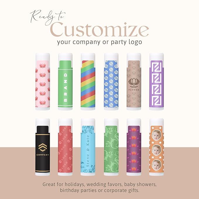 Lip Balm Bulk Unlabeled - Made in USA Bulk Chapstick - Natural Ingredients Vitamin E Shea Butter - Custom Chapstick Bulk For Party & Wedding Favors (100 Count, Vanilla)