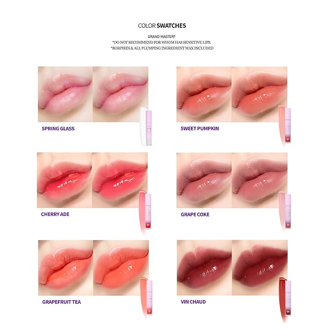 KEYBO Lip Plumper Dotom Lip Plus 16 Colors, 3 Steps Extreme Plumping Clear Lip Gloss by Essence Lip Care Oil & 16 Color Tints from Korean Makeup (06. Autumn Delight)