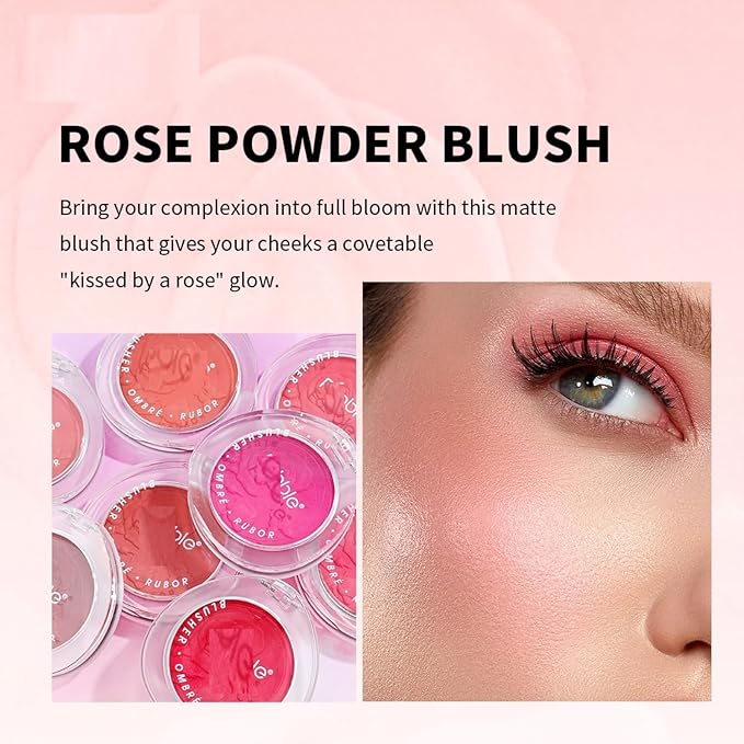 MAEPEOR Matte Face Blush 8 Colors Lightweight Natural Look Face Blush Long-Lasting and Highly Pigmented Powder Blush for Cheeks (Color 03)