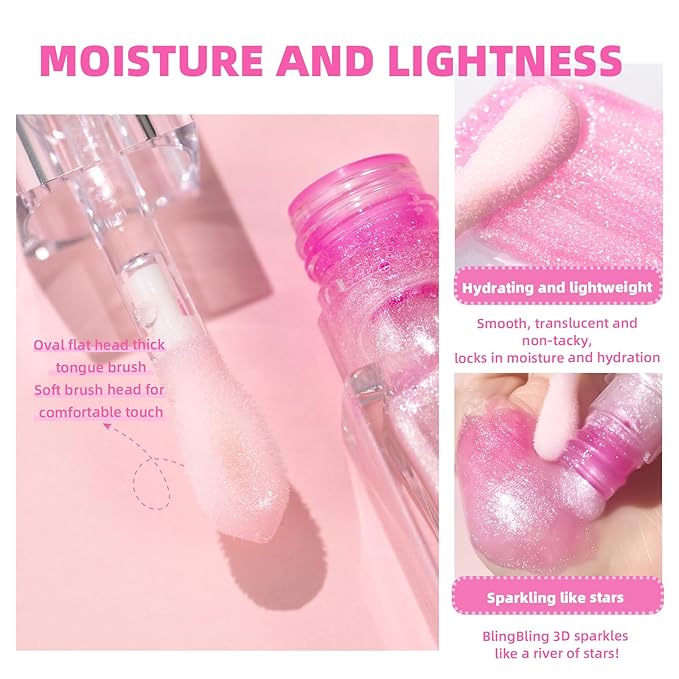 Magic Color Changing Moisturizing Lip Glow Oil Plumping Glimmer Glow Lipstick, Hydrating Lip Gloss Lip Care, Long Lasting Non-sticky Fresh Texture Lip Oil (Color Changing 02)