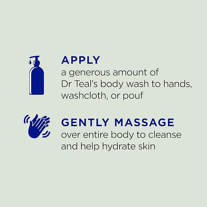 Dr Teal's Body Wash with Pure Epsom Salt, Relax & Relief with Eucalyptus & Spearmint, 24 fl oz (Pack of 4) (Packaging May Vary)