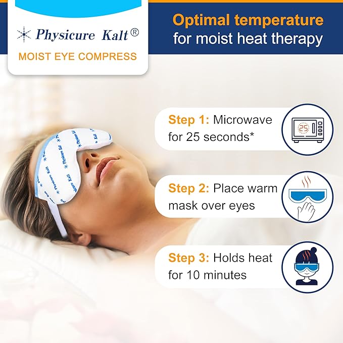 Heated Eye Mask | Moist Heat Eye Compress Relief for Dry Eyes, Imitated Eyes, Pink Eyes | Microwave Activated Dry Eye Therapy Mask