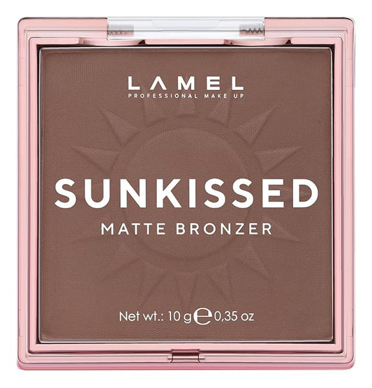 LAMEL Sunkissed Matte Bronzer Face Powder - Non-Shimmer, Long Lasting, Non-Greasy Bronzing Organic Makeup Formula - Matte Finish - Natural Tan Skin - N. 402-0.35oz.