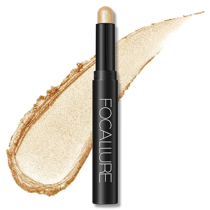 FOCALLURE Shimmer and Matte Cream Eyeshadow Stick,Smooth Brilliant Eye Brightener Pencil,High Pigment Eye Highlighter Pen for Women,Long Lasting Waterproof Eye Shadow and Liners Makeup (Tyndall)