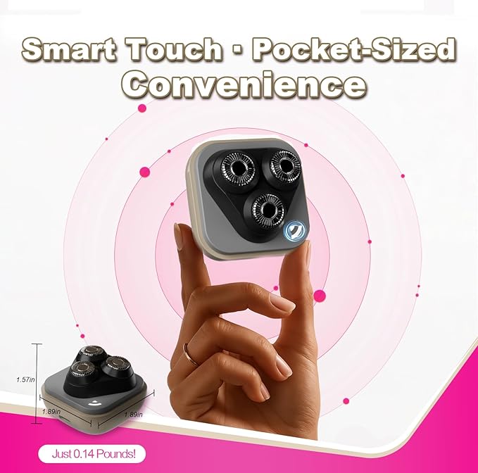 Facial Hair Removal for Women, 3D Floating Blade Rotary Razor, Wet/Dry Electric Shaver, Portable & USB Rechargeable Epilator Hair Remover for Face, Upper Lip, Chin, Arms & Legs (Beige)