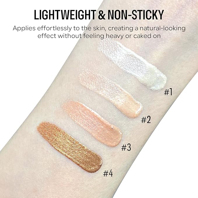 KYDA Liquid Highlighter, High Glossy Face Illuminator, Radiant Glow Liquid Filter, Silky Creamy Face Enhancing Makeup, Buildable Formula-Candlelight