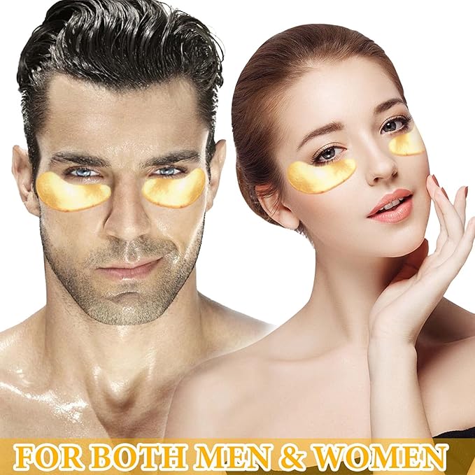 30 Pairs 24K Gold Eye Pads Under Eye Mask,Collagen Crystal Under Eye Patches Moisturizing Eye Gel Pads,Under Eye Masks for Wrinkles,Puffy Eyes & Dark Circles,Eye Patch for Beauty Eye Care