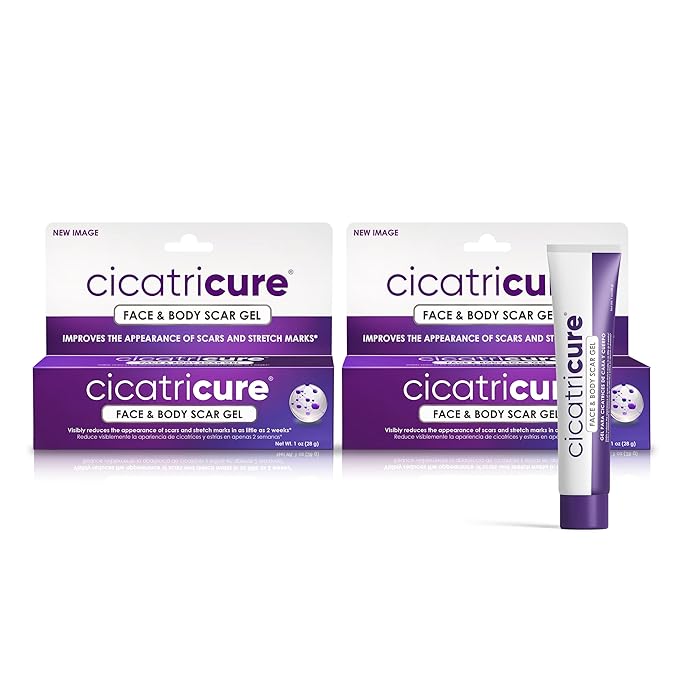 Cicatricure Advanced Scar Gel for Face & Body - Proven Results in 2 Weeks, Scar Treatment for Surgical Scars, Stretch Marks, Scars of Burns and Injuries, Acne Scar Treatment, 1 oz (28 g) - Pack of 2