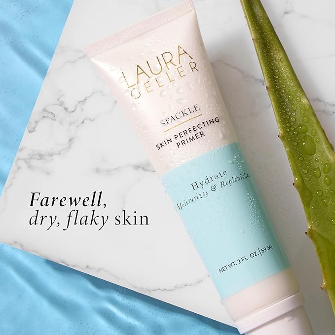 LAURA GELLER NEW YORK Laura's Must-Haves Kit 3pc: Baked Balance-n-Brighten Powder Foundation, Sand + Spackle Skin Perfecting Makeup Primer, Hydrate + Airbrush Round Kabuki Brush