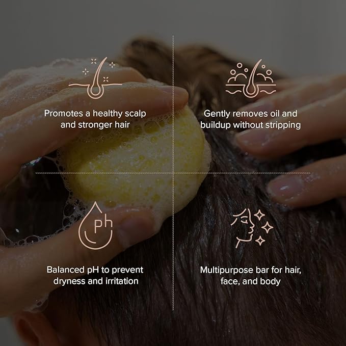 Maka Nature Low-Carbon Shampoo Bar | Korean K-Beauty Haircare with Natural Ingredients for Scalp & Hair Types | Vegan, Eco-Friendly, pH balanced, 3.35oz (Lavender)