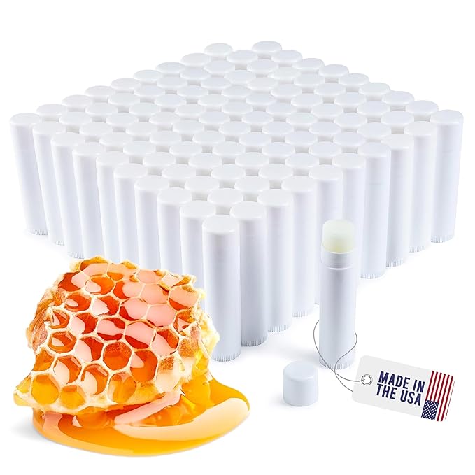 Lip Balm Bulk Unlabeled - Made in USA Bulk Chapstick - Natural Ingredients Vitamin E Shea Butter - Custom Chapstick Bulk For Party & Wedding Favors (100 Count, Honey)