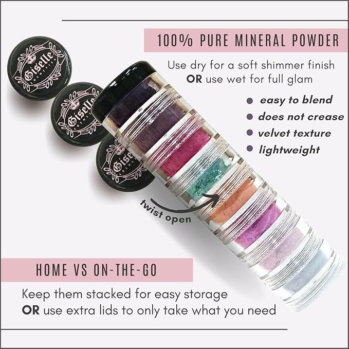 Loose Mineral Eyeshadow and Contouring Palette - Lolly Pop Candy 8 Shade Set