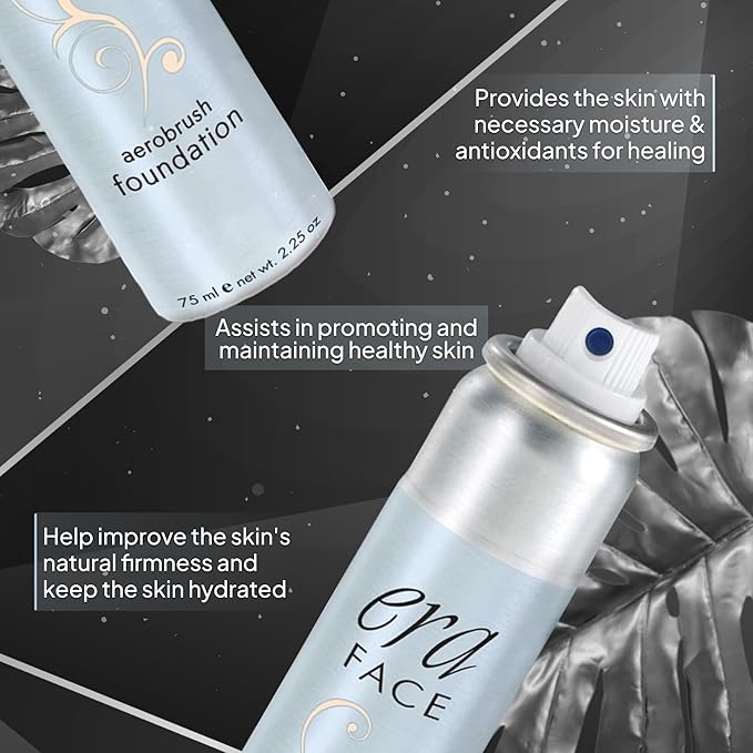 ERA Beauty ERA Face spray makeup (R2 Ivory, 2.25 oz) - airbrush foundation, everyday, buildable, professional spray on cosmetics